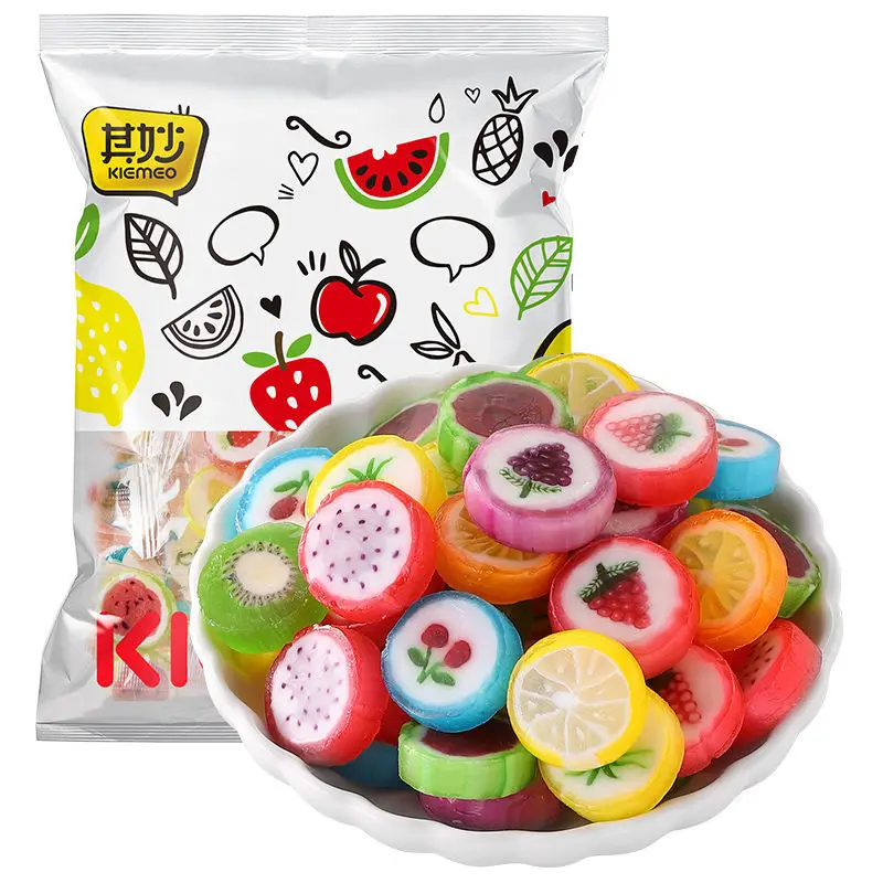 

Expensive candy with cute pattern, sliced candy, mixed lollipops with fruit flavor