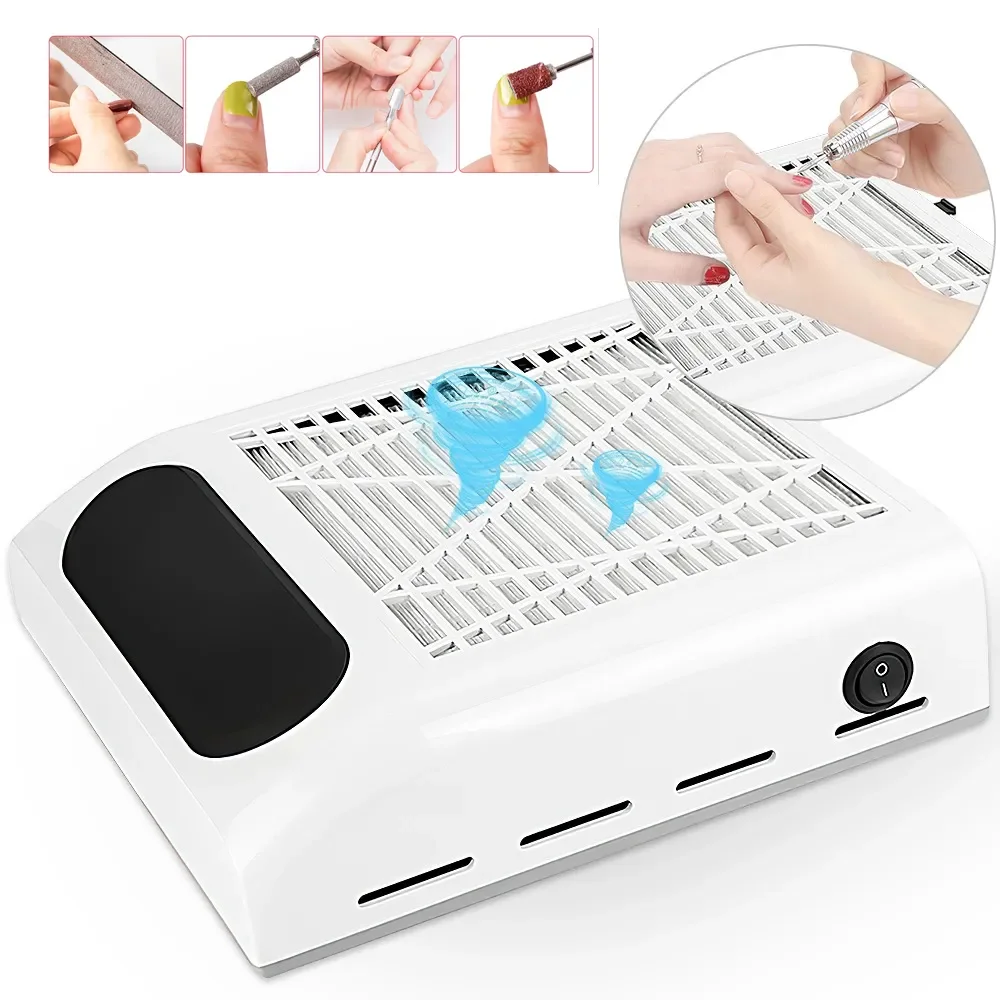 

NEW2023 80W Nail Dust Suction Dust Collector Fan Vacuum Cleaner Manicure Machine Tools Strong Nail Fan Art Manicure Salon Tools