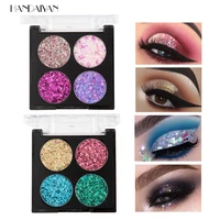 4 colors eyeshadow palette matte glitter pearly waterproof long lasting diamond shimmer sequins eyeshadow shiny makeup