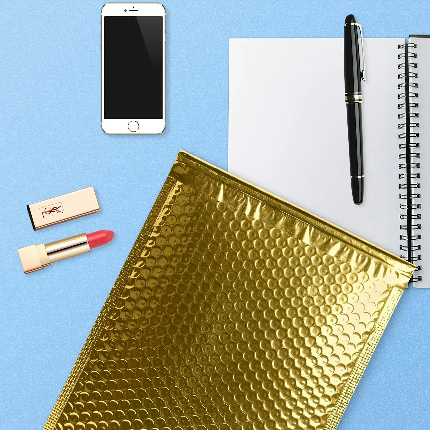 50Pcs Golden Bubble Envelopes Bags for Shipping Bags Bubble Mailer Padded Packaging Waterproof Packaging Bag Postage Bag Gift