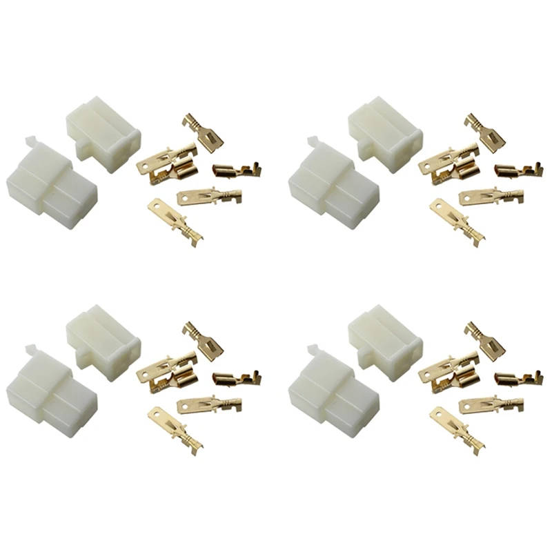 

4X Set 3-Pin Plug Connector Tab 6.3 Mm Motorcycle Scooter Car