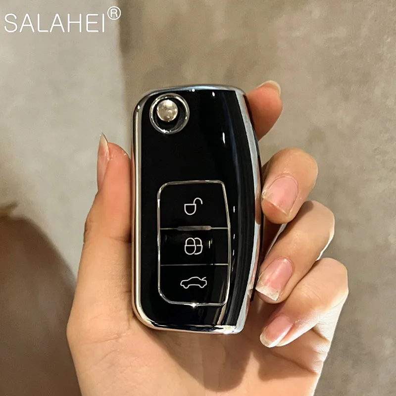 

New Fashion TPU Car Key Case Cover Shell For Ford Focus 2 C-Max S-Max Ka Mondeo Galaxy Fiesta Flip Folding Key Auto Accessories