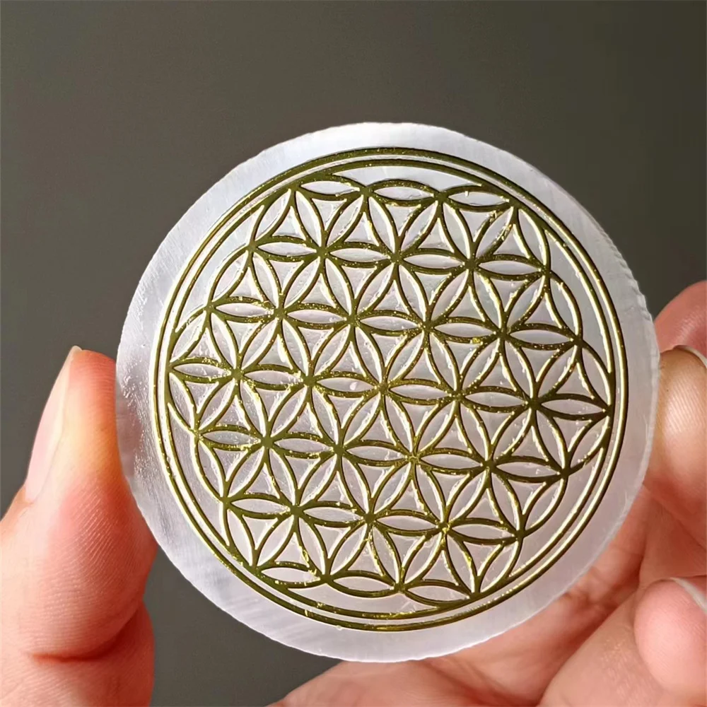 Натуральный селенит хрустальный кварц диски с размагничиванием энергии гадания