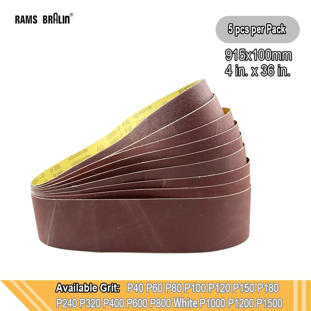 

5 шт. ленты для шлифовки RAMS BRALIN P40-P1500 915х100 мм