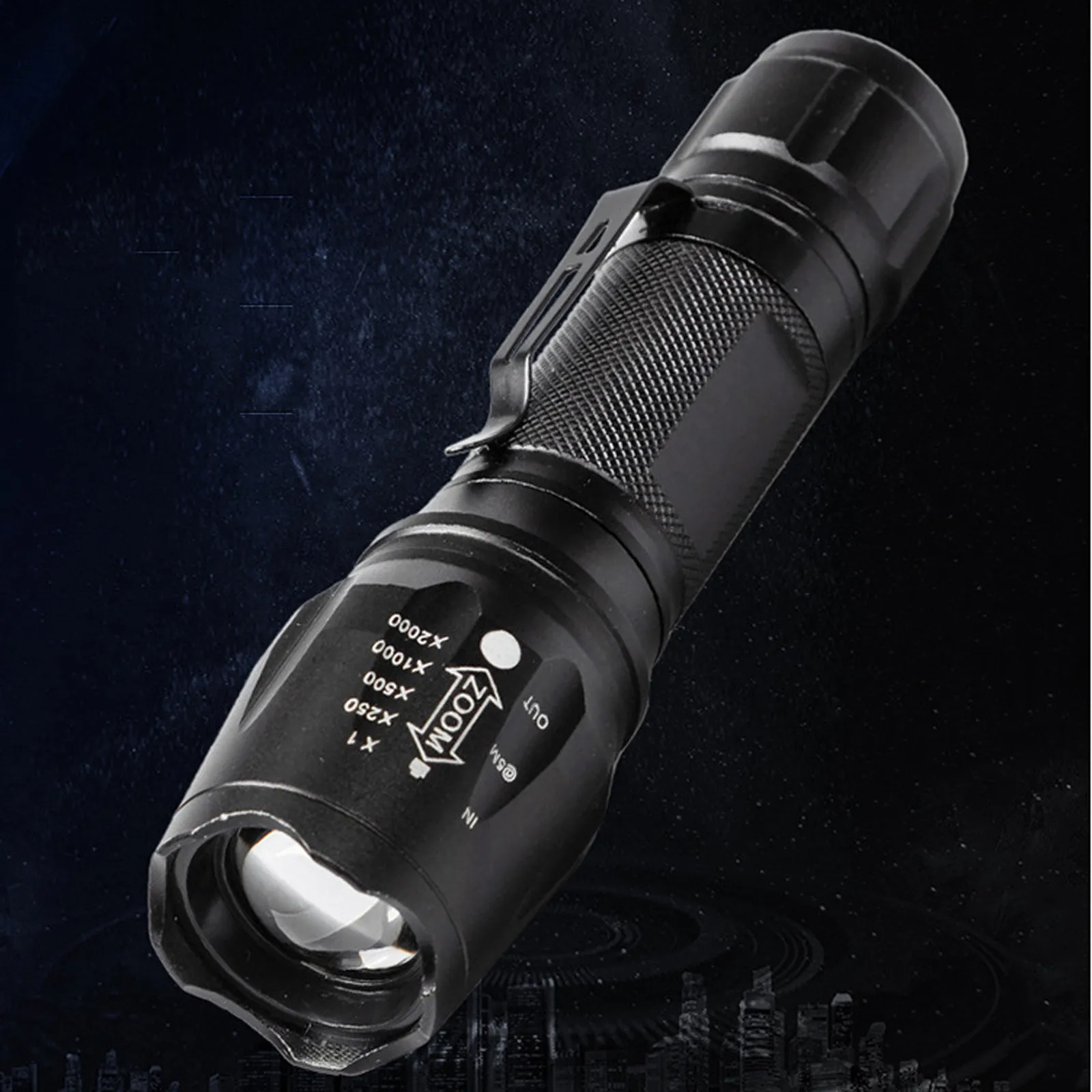 

Led Flashlight Ultra Bright Torch Camping Light 5 Switch Mode Waterproof Zoomable Bicycle Light Use 18650 Battery