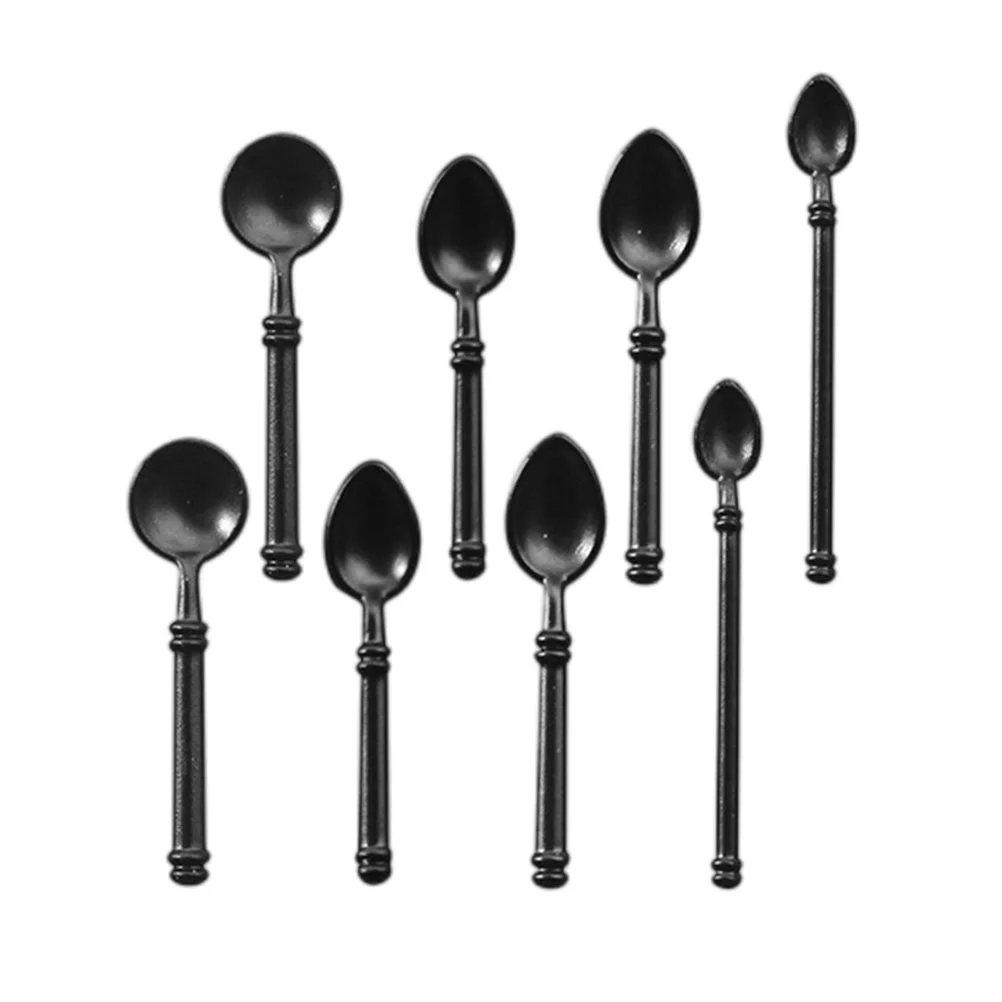 

8pcs Miniature Spoons Doll House Spoons Desktop Tableware Mini House Supplies