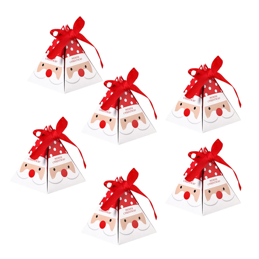 

30PCS Party Favor Boxes Set, Decorative Small Christmas Candy Wrap Boxes for Gift Giving, Red Santa Christmas Goodies Boxes