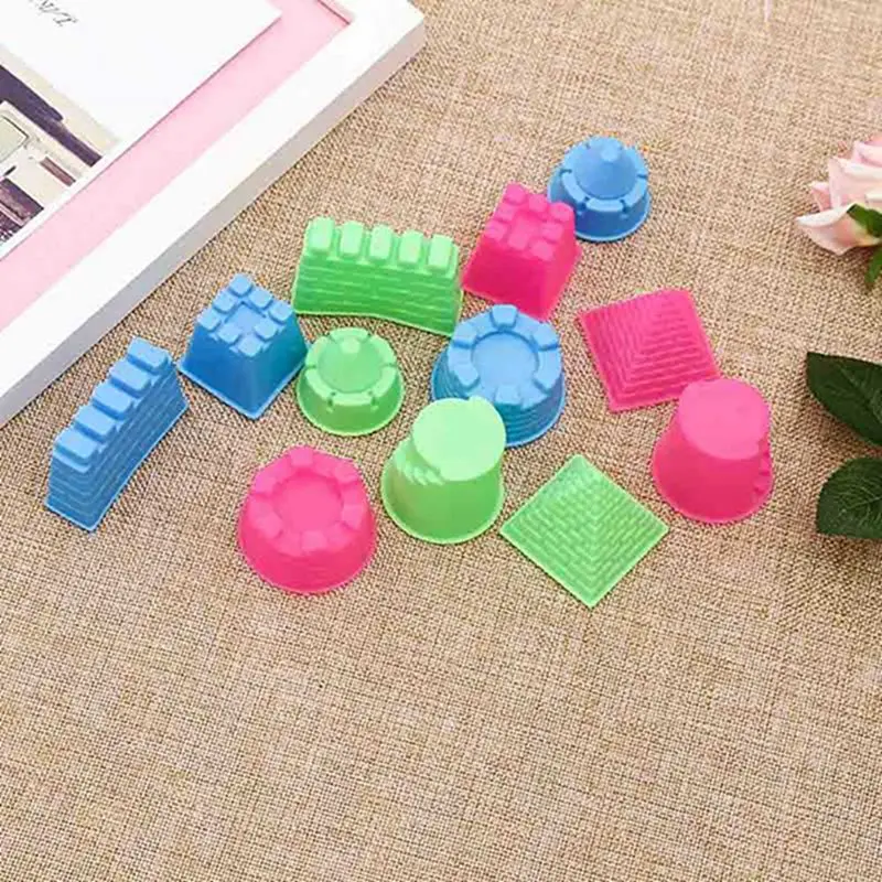 6 Pcs/Set Baby Castle Sand Clay Mold Children Sand Toys Building Pyramid Sandcastle Beach Model Building Kits Educational Toys
