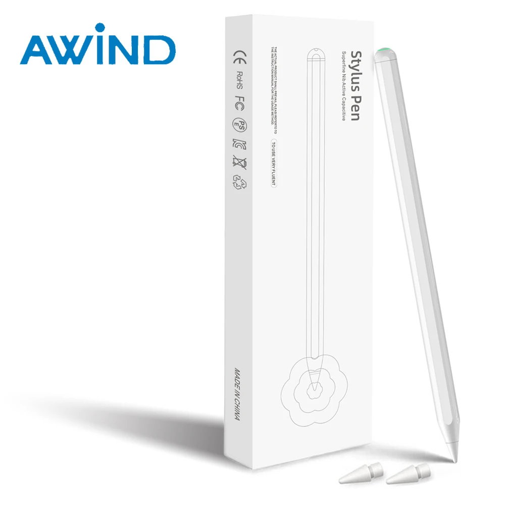 

AWIND Stylus Pen for iPad Pro Mini Air Puntas Touch Screen Bluetooth Smart Caneta 8th Surface Apple Pencil 1st 2nd Generation