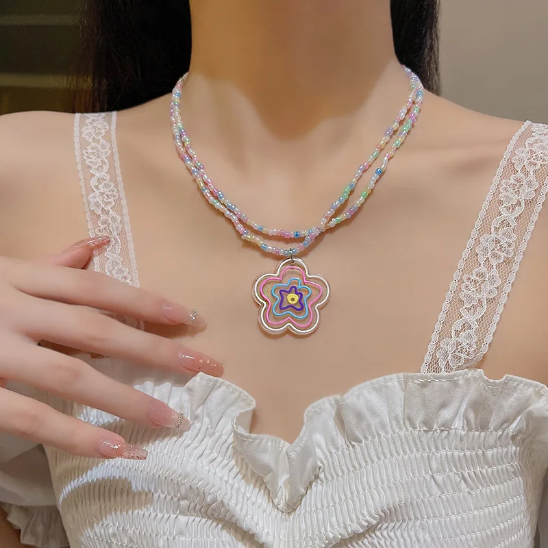 Star Girl y2k Bling Rhinestone Necklace Choker Delicate Bow Butterfly Heart Pearl Chain Fashion Crystal Pendant OL Accessories