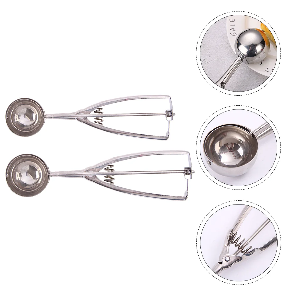 

2pcs Kitchen Tool Ice Cream Scoop Set Creative Practical Cupcake Scoop Cookie Scoop with Trigger