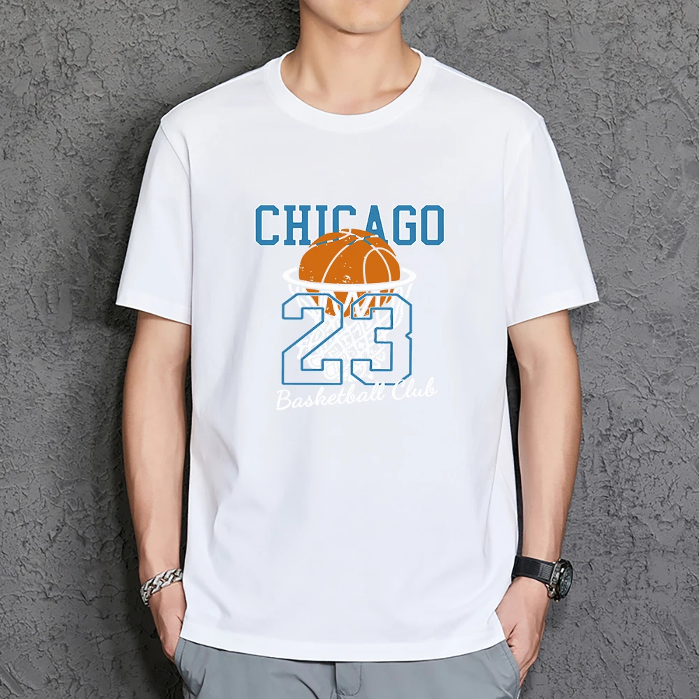 

Мужские футболки Чикаго 23 баскетбольного клуба, Модная хлопковая футболка, универсальные удобные футболки, винтажные качественные мужские...