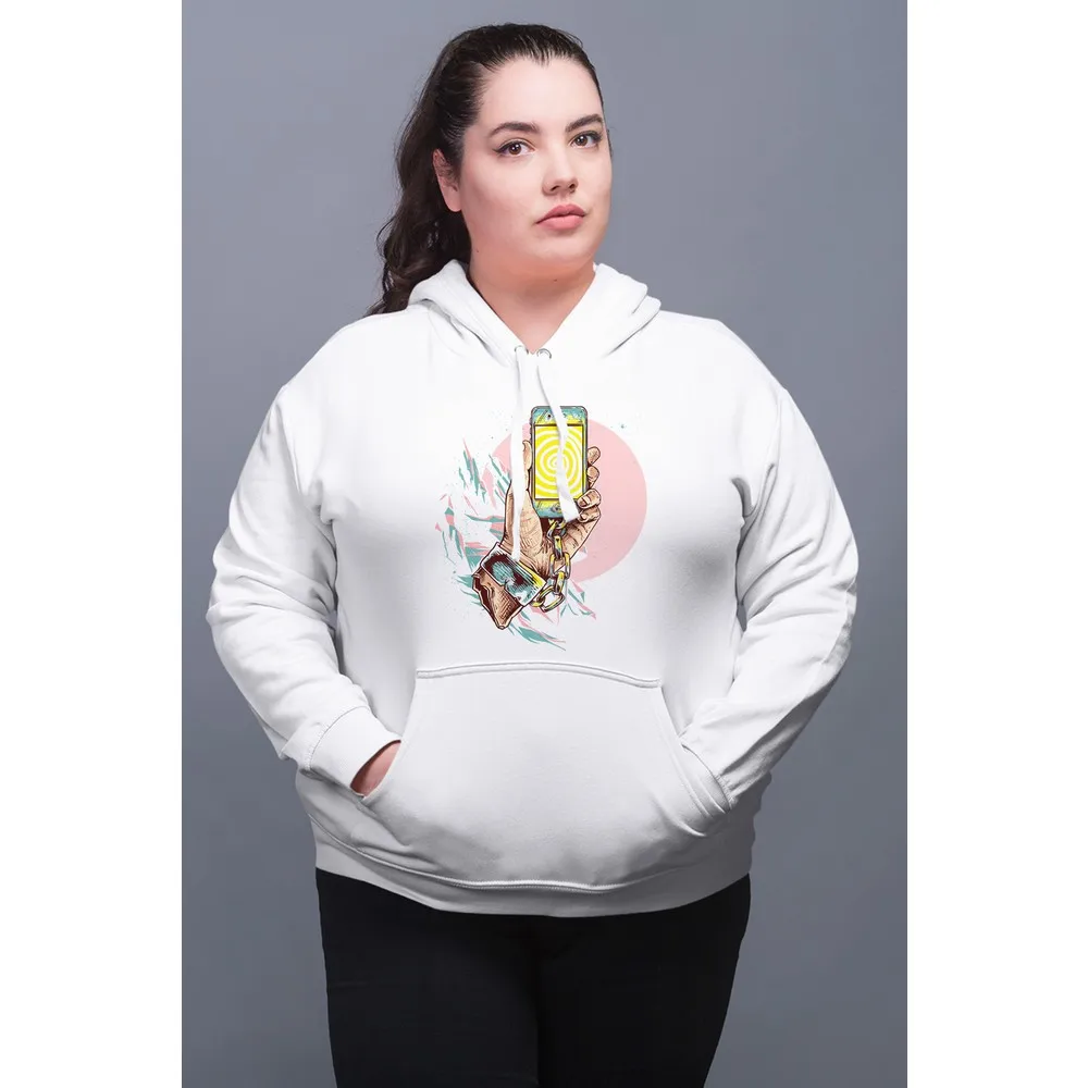 

Свитшот женский с капюшоном, серого цвета