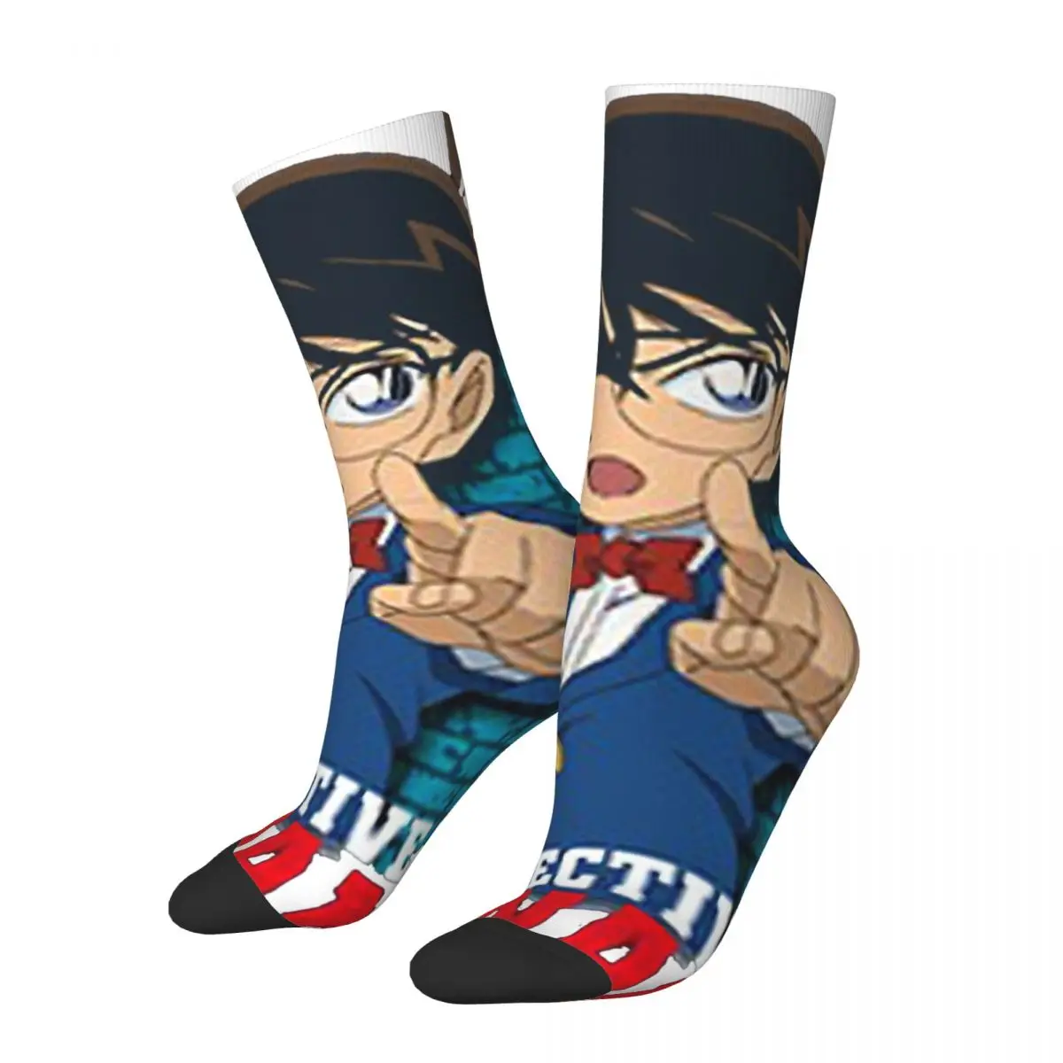 

Funny Crazy Sock for Men On The Wall Hip Hop Harajuku Detective Conan Manga TV Happy Seamless Pattern Printed Boys Crew Sock