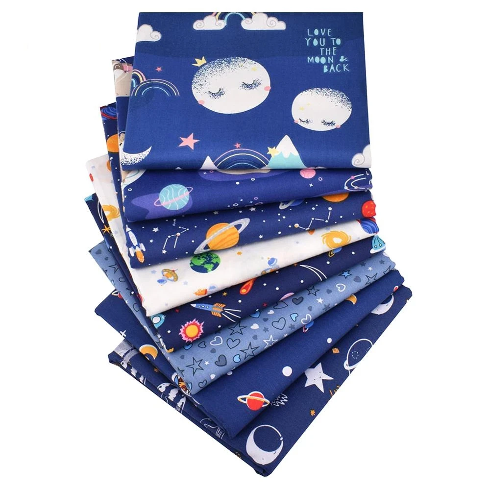 

8Pcs/Lot Printed Fabric Twill Starry Sky Patchwork Cloth DIY Handmade Sewing Quilting Baby and Child's Crafts Material 20x25cm