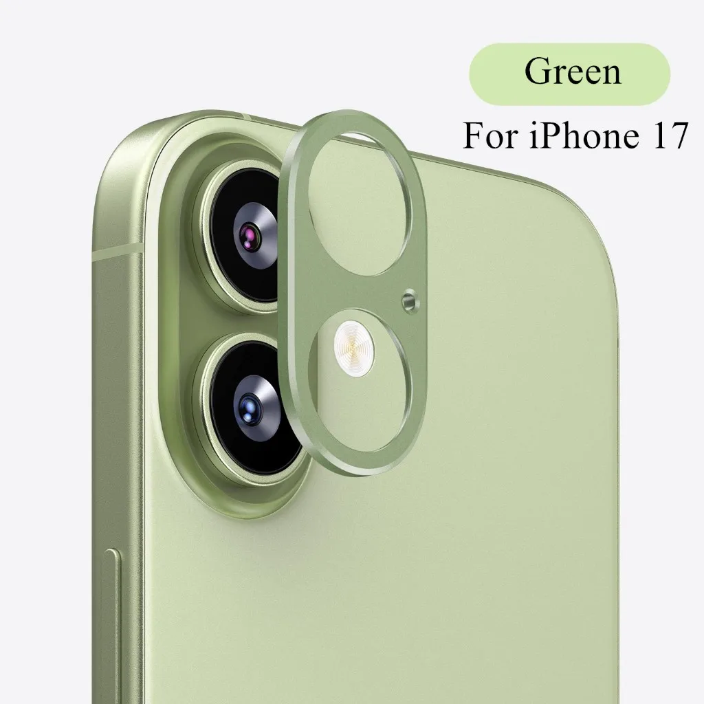 Фото Металлическая наклейка на рамку камеры для iPhone 17, полая защитная пленка из алюминиевого сплава с защитой от осколков объектива камеры №5