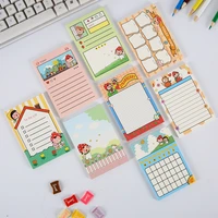 korea simple creativity cute cartoon message memo pad student color notebook guestbook office tag stationery planner sticky note