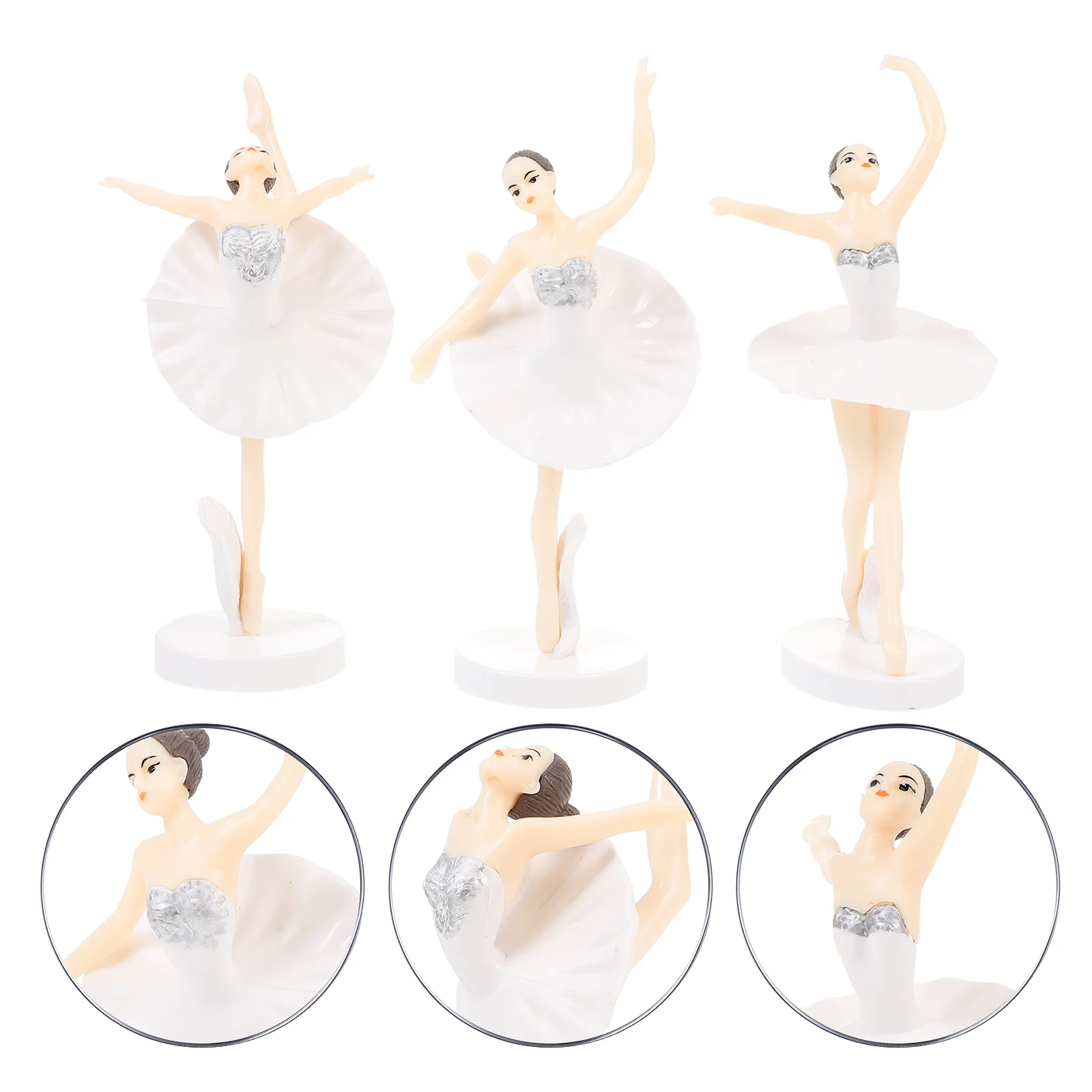 

3 PCS Dancer Ornaments Figure Girl Statue Desk Topper Figurines Sculpture Car Models Gifts