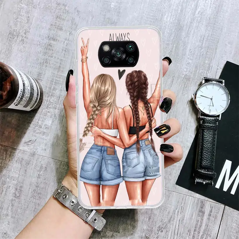 Чехол для телефона с надписью Best Friends Forever BFF Xiaomi Poco X3 X4 Nfc M3 M2 M4 Pro F3 F2 F1 Mi Note 10 Lite A3 A2 A1