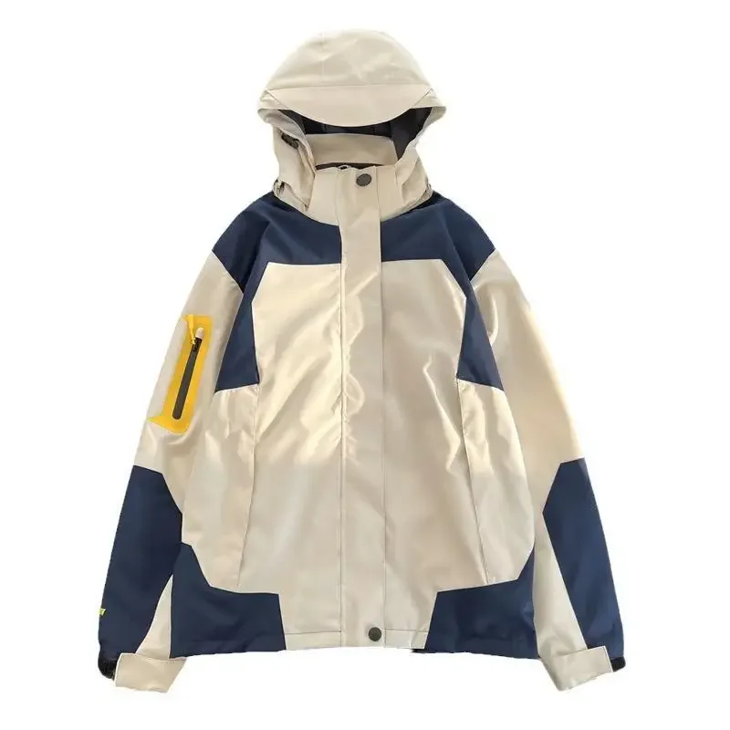 Мужская уличная куртка в американском стиле с цветными блоками весенне-осенняя