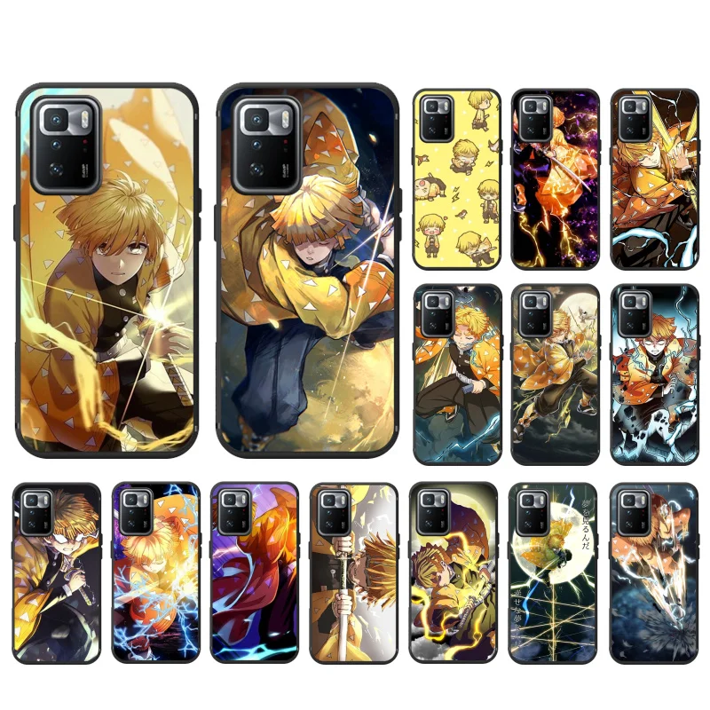

Phone Case For Xiaomi Redmi Note 11 10 Pro Note 8 Pro 9Pro Note9 9S 10S 9T Redmi 10 9C 9A Demon Slayer Agatsuma Zenitsu Anime