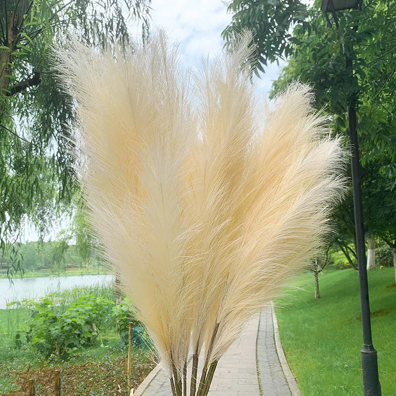 

10Pcs Faux Pampas Grass Large 120/100/85cm Flower Bouquet Fake Artificial Pampas Grass Decor Tall Fluffy Stems Living Room Decor