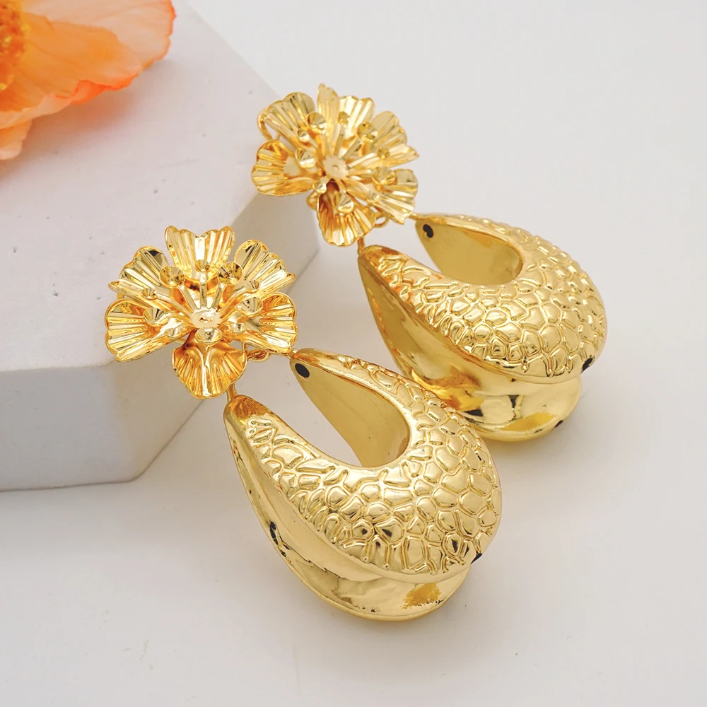 Fashion Jewelry Hoop Big Earrings For Women Ethiopian African Earings Weddings Copper Earings Jewellery Weddings Party Gifts