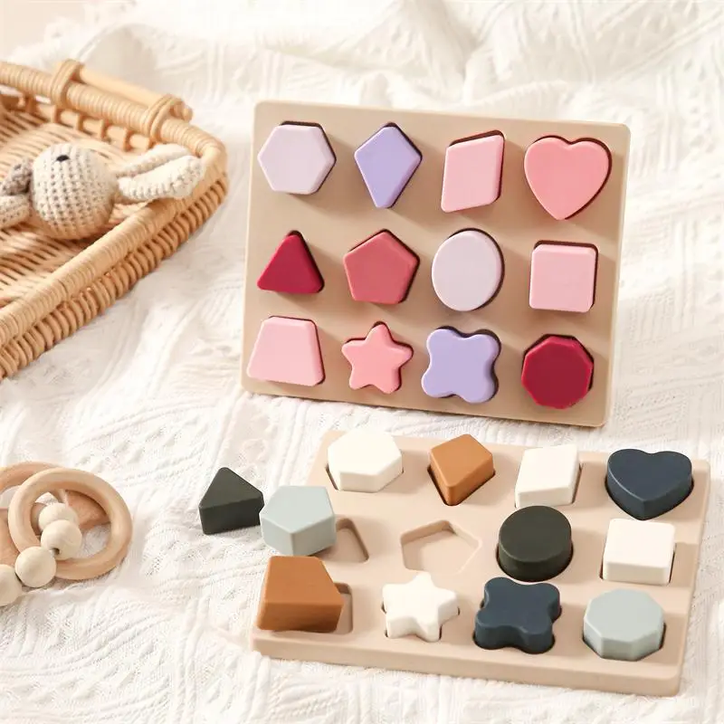 

Силиконовые игрушки Монтессори пазл для малышей красочные штабелируемые блоки детские игрушки развивающие познавательные способности об...