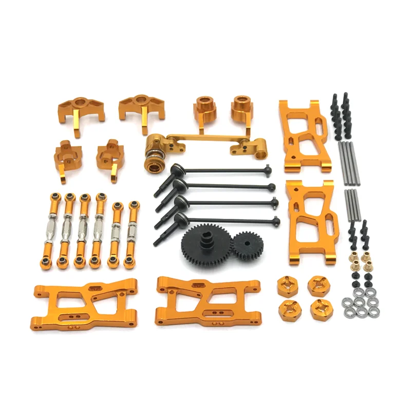 

Детали для автомобиля WLtoys 124018 124019 144001 RC, металлический комплект для обновления, приводной вал, Тяговая штанга, поворотный рычаг, рулевая шес...