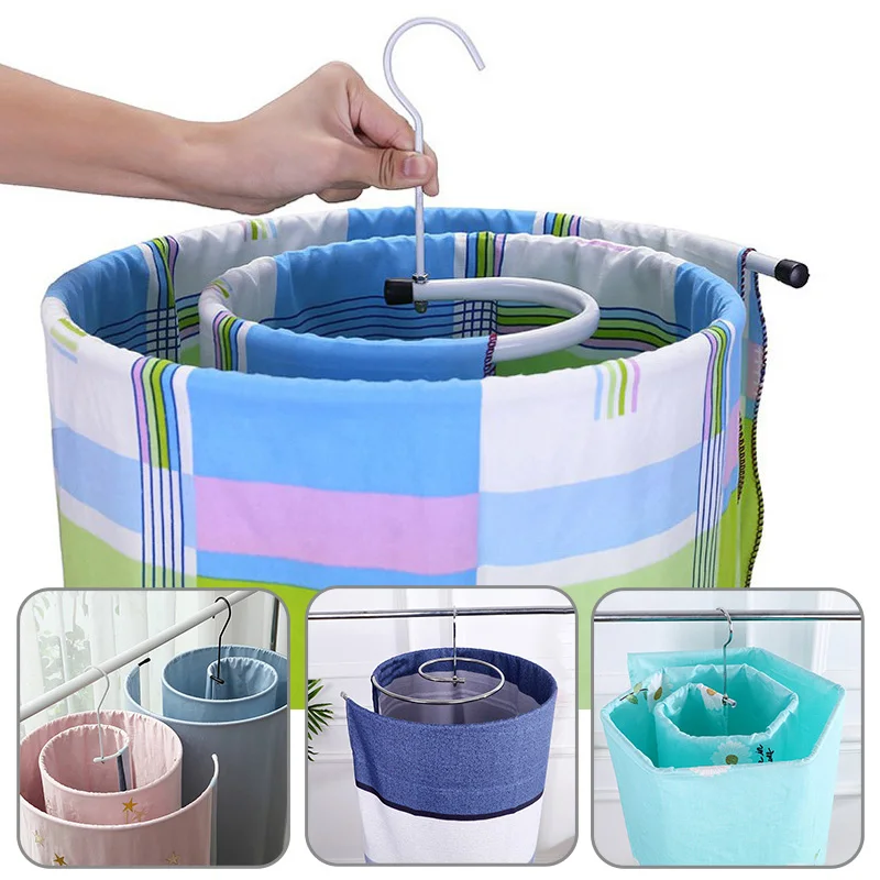 

Stainless Space Round For Rotating Outdoor Home Hanger Spiral Sheets Hanger Blanket Save Rack Clothes Steel Quilt Balcony Drying