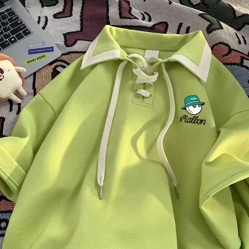 2023 Summer Colored Golf Sportswear Fashion Loose Design Polo Collar Half Sleeve T-shirt Casual Men's and Women's New Polo Shirt