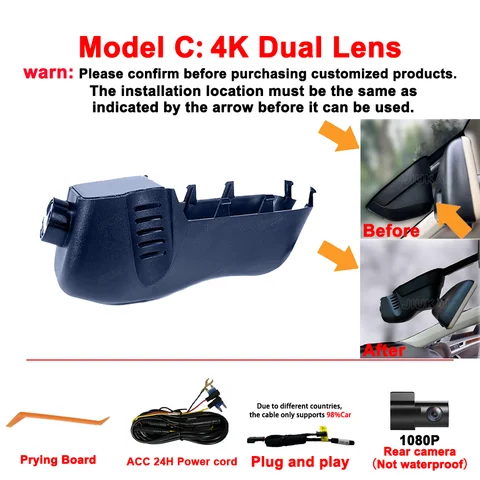 Wifi Dash Cam Car Dvr Camera Для Volkswagen VW Tuareg Toureg Touareg FL NF CR R Edition X MY DashCam 4K 7P V6 V8 R50 2014-2017