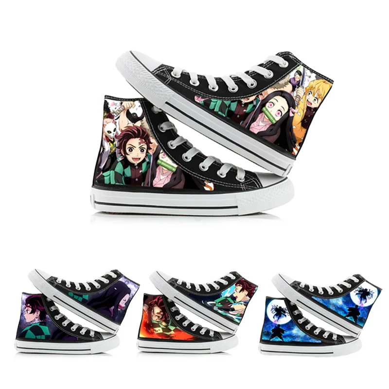 Купи Anime Demon Slayer Kimetsu No Yaiba Cosplay Shoes High Platform Canvas Fashion Shoes Casual Comfortable Shoes Gift за 1,490 рублей в магазине AliExpress