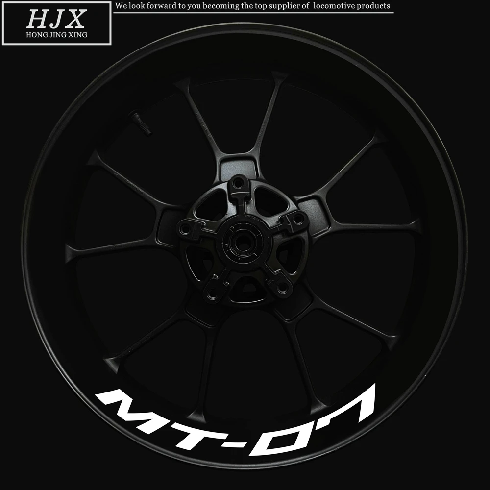 

Подходит для мотоцикла Yamaha Mt07, наклейки на ступицу колеса Mt-07, украшение логотипа, модифицированные колесные диски, 17-дюймовые светоотражающие наклейки