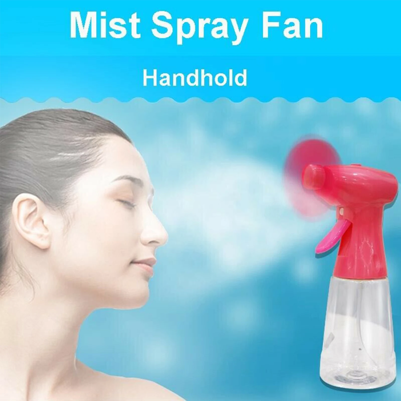 Handheld Water Spray Mist Fan Battery Powered Mini Fan Plant