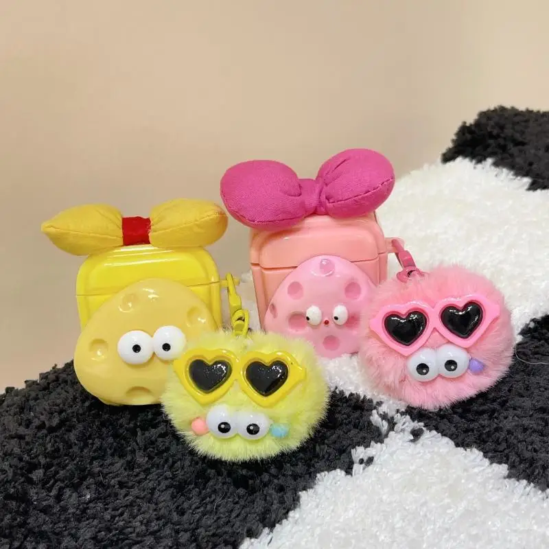 

Чехол с розовым бантом Cheese Airpods Pro Чехол в Корейском стиле Kawaii Airpods Pro3 чехол для наушников симпатичный чехол с подвеской для девушки подруги д...