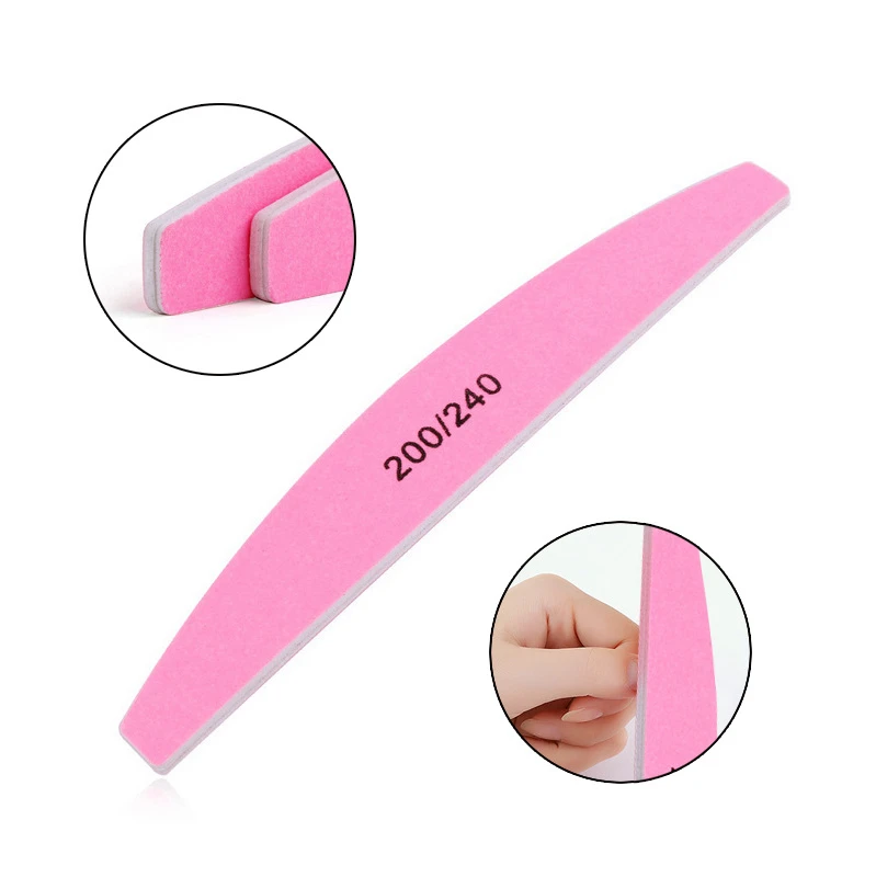 

1pc Grit Nail Art Sanding Polisher Shape UV Polishing Sandpaper Buffer Manicure Nail Gel Kit Nail Halfmoon Files Sets Strip
