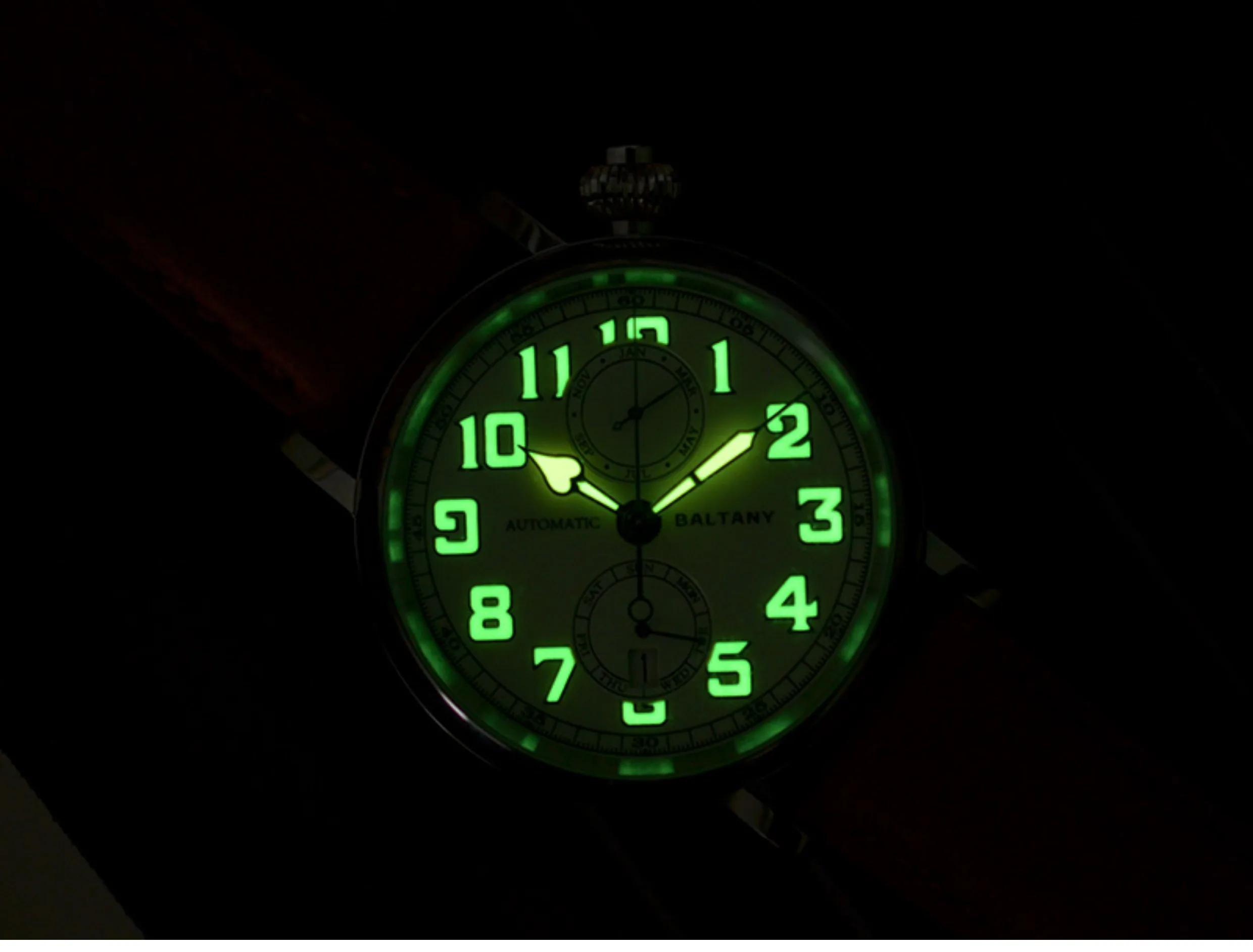 Мужские автоматические часы Baltany 41 мм ретро-часы пилота механические наручные 5ATM