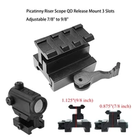 picatinny riser mount with adjustable height 78 to 98 inch 3slots dovetail 20mm qd release for scope dot flashlight optics