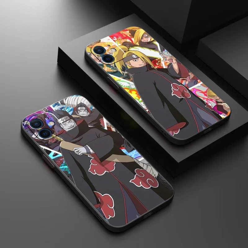 

NARUTO Anime Phone Case For Funda iPhone 13 12 11 Pro Max Mini X XR XS Max 6 6s 7 8 Plus Etui Coque Black Soft Silicone Cover