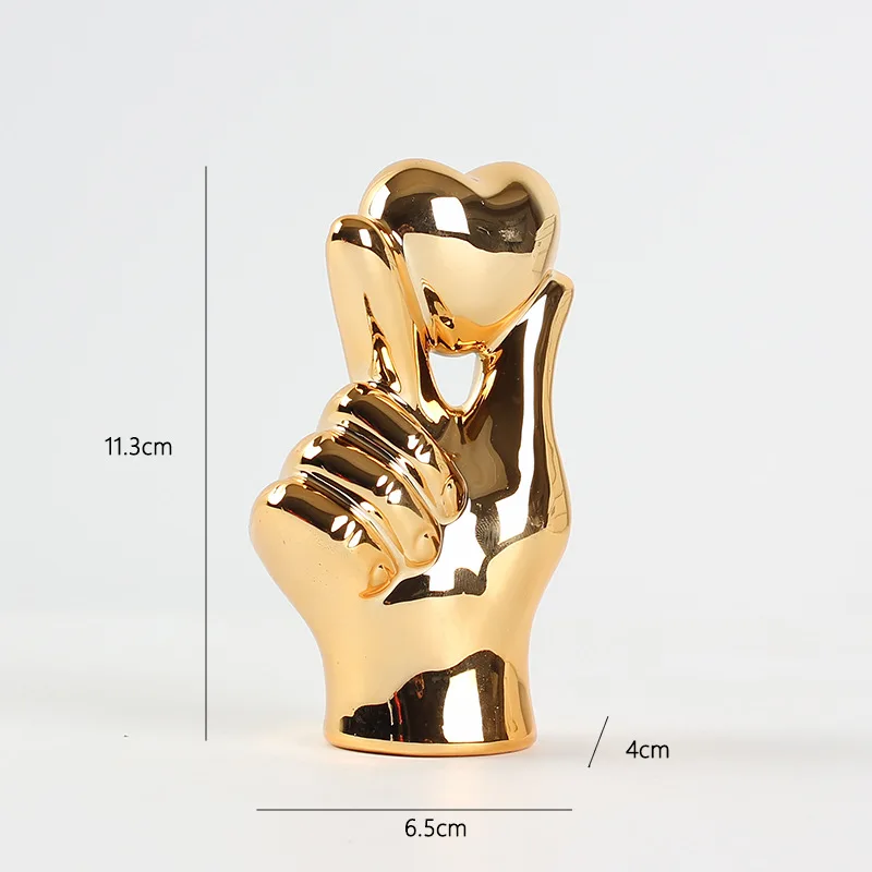 Золотистые и Серебристые керамические украшения на День святого Валентина жесты