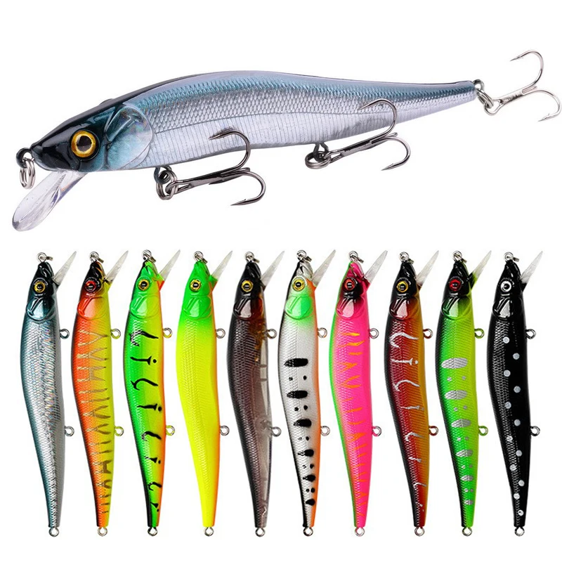 

10pcs Wobbler Fishing Lures 115mm 13.9g Minnow Crankbait Pesca Bass Artificial Baits Pike Carp Blank Fishing Lure Kit Swimbait