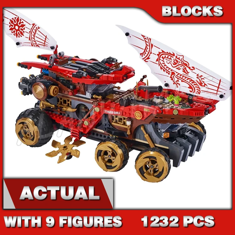 

1232pcs Shinobi Land Bounty Truck Vehicles Mobile HQ Detachable Flyer Snake 11332 Building Block Sets Compatible With Model