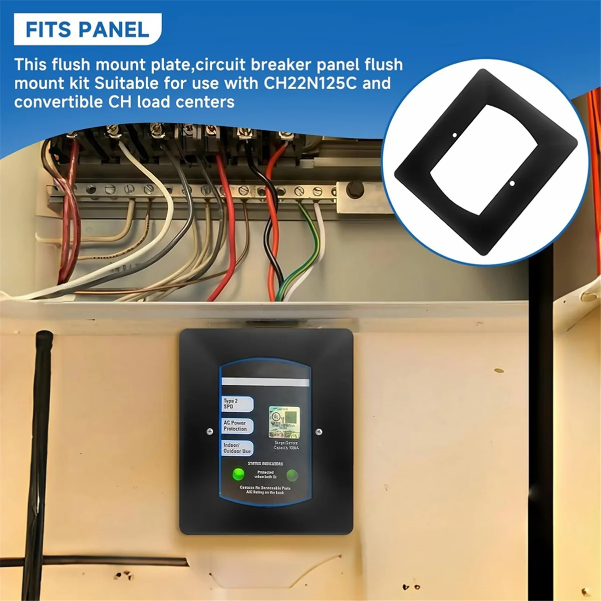 Фото A002 для CHSPFMKIT, комплект защиты от перенапряжения для всего дома, для скрытого монтажа, для CHSPT2ULTRA CHSPT2MAX, крышка электрической панели №2