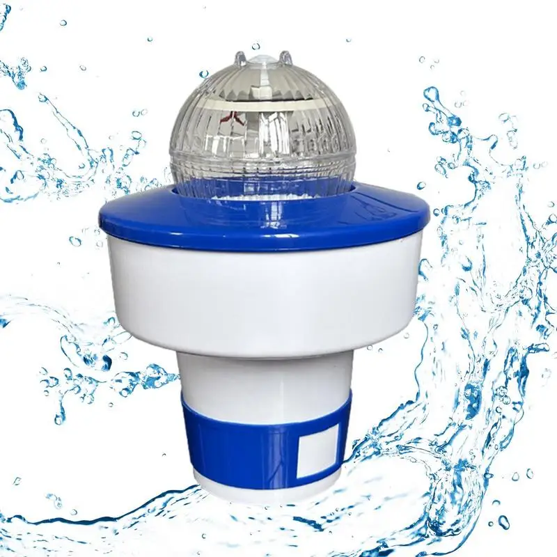 

Floating LED Pool Light Solar Powered 7 Color Changing Floating Pool Light With Dispenser RGB Color Changing Waterproof Solar