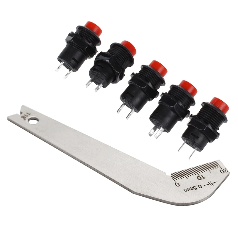 

5 шт. мгновенный выключатель-(ВКЛ) N/O кнопочный переключатель с шаблоном сверла шаблон манометр сварочный инструмент для проверки