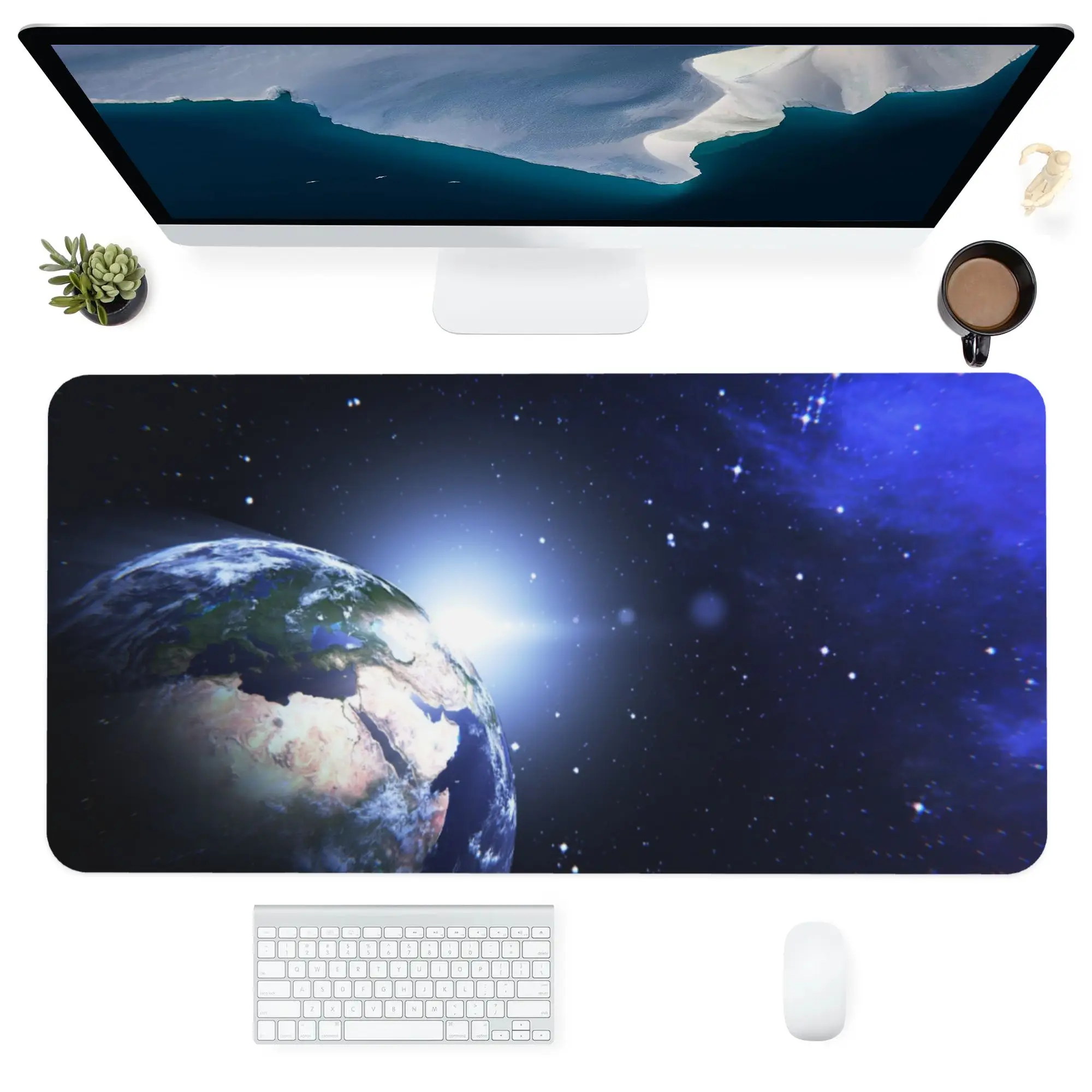 

Mouse Pad Computer Office Supplie Accessorie Kawaii Customized Personalized Desk Mat Mousepad Color Space Earth Landscape Photo