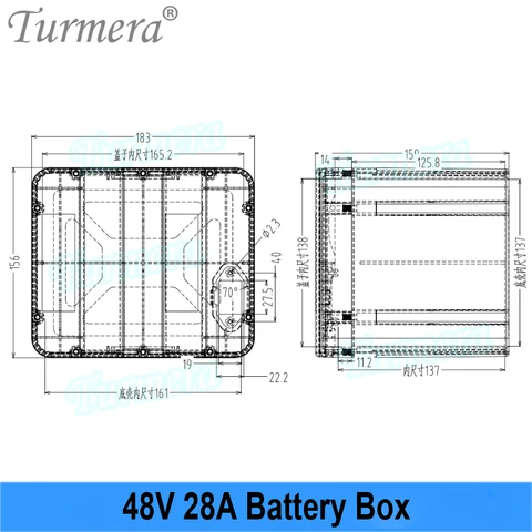 Чехол для аккумулятора Turmera 48 В для электронного велосипеда 13S 30A 50A Balance BMS с держателем 13S8P 18650, разъем постоянного тока XT60, никель для сварки для использования в упаковке своими руками