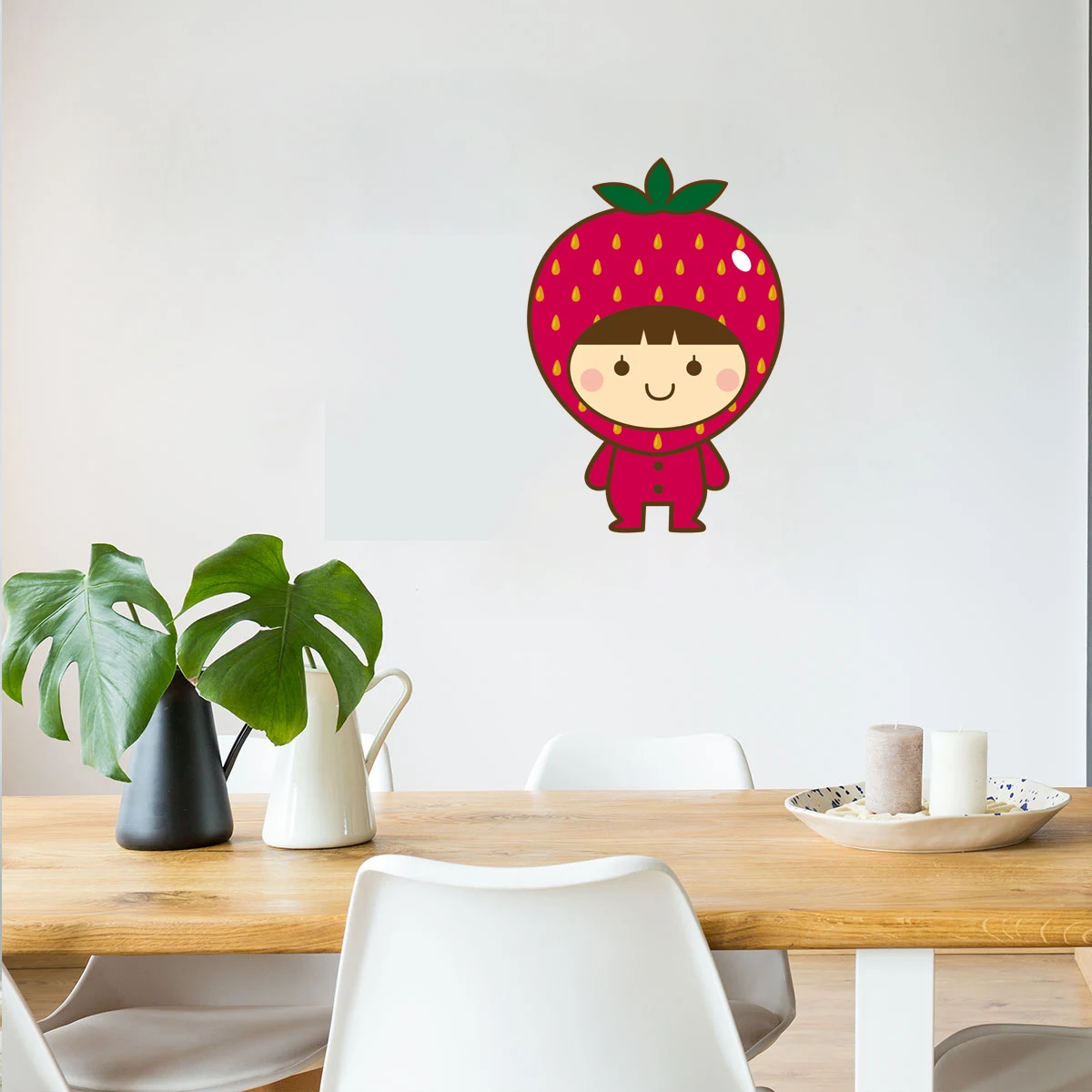 Забавные детские Мультяшные наклейки Three Ratels QMH34 с фруктами, настенные наклейки для ванной комнаты