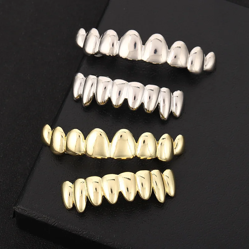 Позолоченные нерегулярные грили для зубов в стиле хип-хоп Grillz набор верхних и